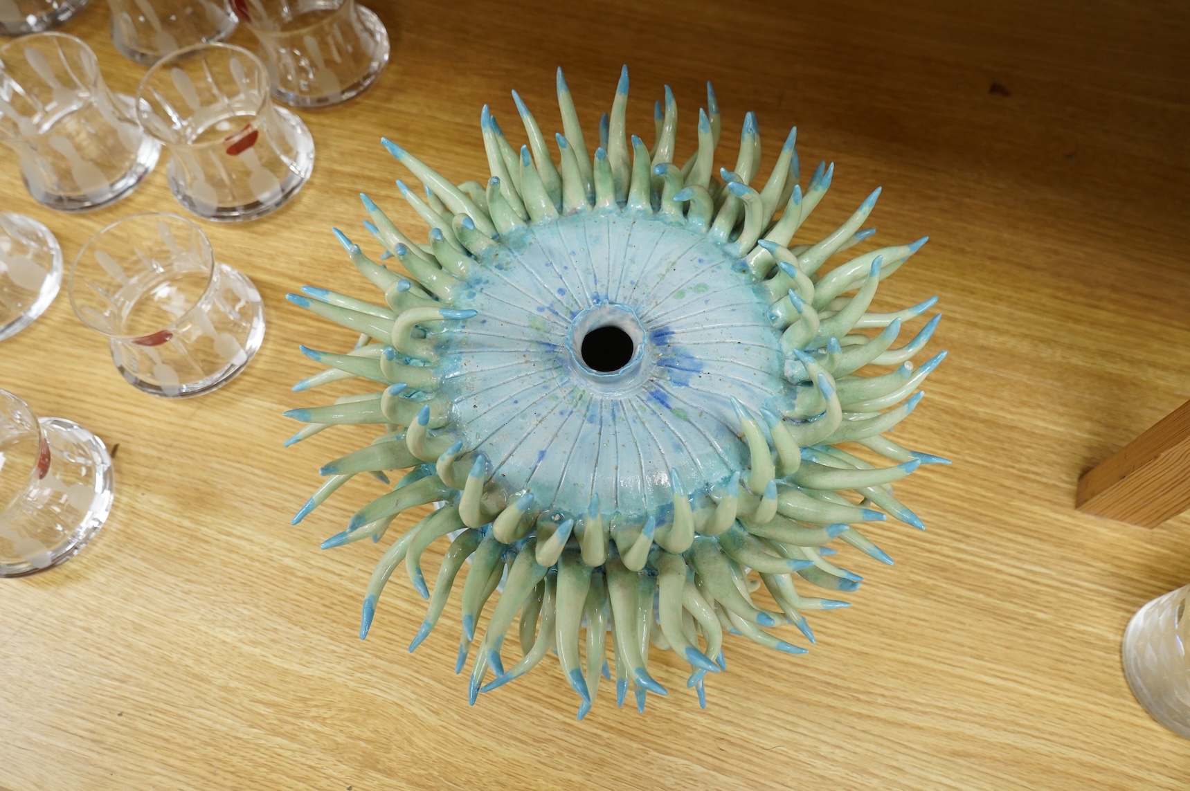 Frances Doherty, a Long Tentacle Anemone ceramic sculpture, 36cm in diameter